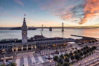 Ferry Building Sunrise San Francisco California Photo Photograph Thick Paper Sign Print Picture 12x8