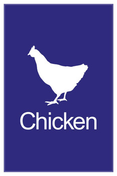 Farm Animal Chicken Silhouette Classroom Learning Aids Barnyard Farming Farm Blue Thick Paper Sign Print Picture 8x12