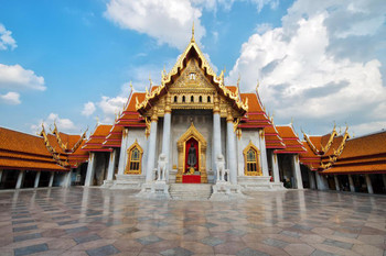 Wat Benchamabophit Dusitvanaram Buddhist Temple Bangkok Thailand Photo Photograph Thick Paper Sign Print Picture 12x8