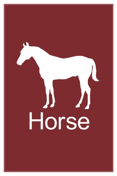 Farm Animal Horse Silhouettes Classroom Learning Aids Barnyard Farming Farm Maroon Thick Paper Sign Print Picture 8x12