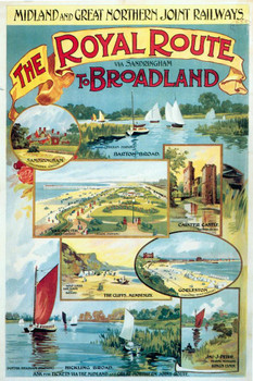 Midland Great Northern Joint Railways Broadland England Vintage Travel Thick Paper Sign Print Picture 8x12