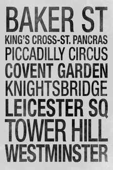 London Underground White Thick Paper Sign Print Picture 8x12