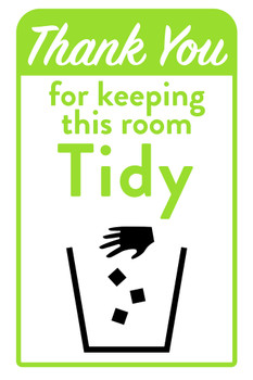 Thank You For Keeping This Room Tidy Sign Clean Bathroom Office Workplace Restroom Kitchen Break Room Cool Wall Art Print Poster 12x18