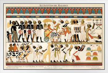 Ancient Egyptian Hieroglyphics 1895 White Wood Framed Art Poster 20x14