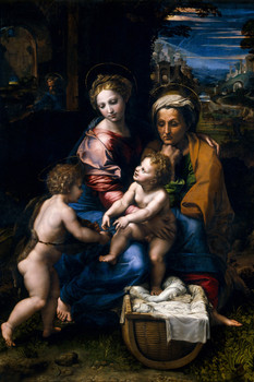 Raphael La Perla Family Pearl Baby Realism Romantic Artwork Raffaello Prints Biblical Drawings Portrait Painting Wall Art Renaissance Posters Canvas Art Cool Wall Art Print Poster 12x18