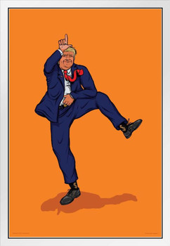 Donald Trump Take The L Dance Funny White Wood Framed Poster 14x20