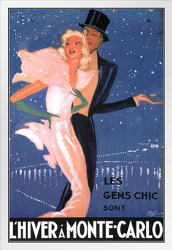 Jean Gabriel Domergue L Hiver A Monte Carlo Les Gens Chic Sont Vintage Advertisement White Wood Framed Poster 14x20