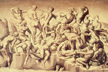 Michelangelo Battle of Cascina Fine Art Realism Romantic Artwork Michelangelo Prints Biblical Drawings Portrait Painting Wall Art Renaissance Posters Canvas Art Cool Wall Decor Art Print Poster 18x12