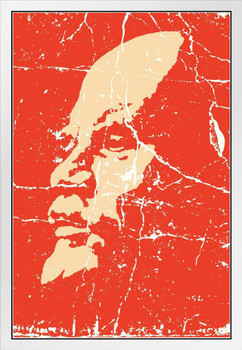 Vladimir Lenin Soviet Communist Bolshevik Revolution 1917 Poster Russia Russian Revolutionary Politician Leader White Wood Framed Art Poster 14x20