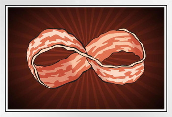 Infinity Bacon White Wood Framed Poster 20x14