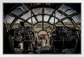 Super Fortress Cockpit by Chris Lord Photo Photograph White Wood Framed Art Poster 14x20