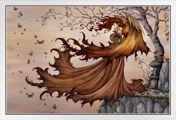 Passage to Autumn by Amy Brown White Wood Framed Poster 14x20