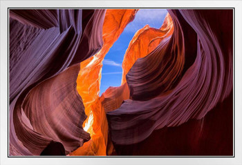 Lower Antelope Canyon Amazing Sandstone Formations Arizona Photo Photograph White Wood Framed Poster 20x14