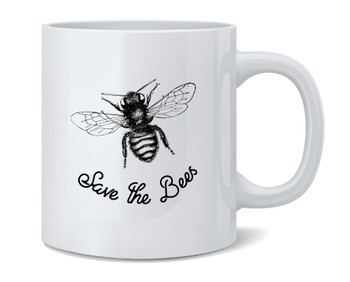 Save the Bees Retro Ceramic Coffee Mug Tea Cup Fun Novelty Gift 12 oz