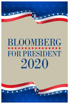 Michael Bloomberg For President 2020 Retro Style Campaign Election Vote Supporter Rally Sign Cool Huge Large Giant Poster Art 36x54