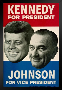 John F Kennedy Lyndon Johnson 1960 Campaign Art Print Stand or Hang Wood Frame Display Poster Print 9x13