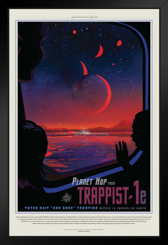 Planet Hop From Trappist 1e NASA Space Travel Solar System Science Kids Map Galaxy Classroom Chart Earth Pictures Outer Planets Hubble Astronomy Milky Way Print Stand or Hang Wood Frame Display 9x13