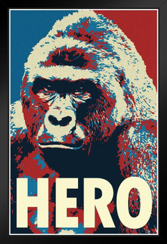 Harambe Pop Art Hero Gorilla Portrait Art Print Stand or Hang Wood Frame Display Poster Print 9x13