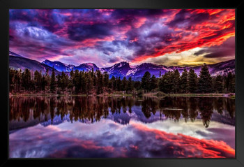Sunset in Rocky Mountain National Park Photo Photograph Art Print Stand or Hang Wood Frame Display Poster Print 9x13