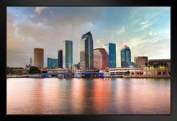 Downtown Tampa Florida Urban Skyline Cityscape Photo Photograph Art Print Stand or Hang Wood Frame Display Poster Print 13x9