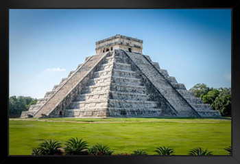 Kukulkan Pyramid Mayan Temple Chichen Itza Yucatan Mexico Photo Photograph Art Print Stand or Hang Wood Frame Display Poster Print 13x9