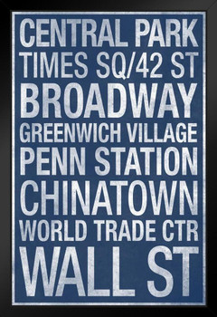 Subway New York City Blue Art Print Stand or Hang Wood Frame Display Poster Print 9x13