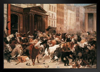 William Holbrook Beard The Bulls And Bears In The Market 1879 Oil Painting Art Print Stand or Hang Wood Frame Display Poster Print 9x13