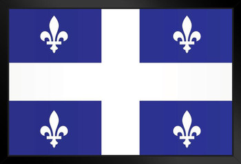 Flag of Quebec Canada Province Art Print Stand or Hang Wood Frame Display Poster Print 9x13