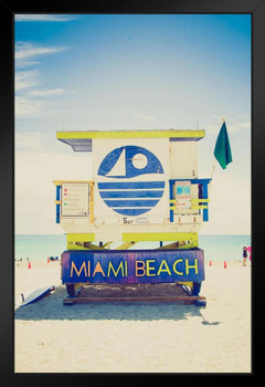 Lifeguard Tower South Beach Miami Florida Photo Photograph Art Print Stand or Hang Wood Frame Display Poster Print 9x13