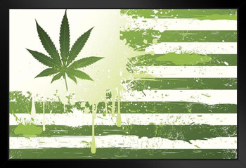 Marijuana States of America Flag Art Print Stand or Hang Wood Frame Display Poster Print 9x13