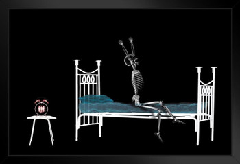 X Ray with Skeleton Rising out of Bed Photo Photograph Art Print Stand or Hang Wood Frame Display Poster Print 13x9