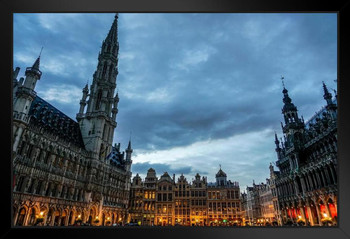 Brussels Town Hall and Bread House in Grand Place Photo Photograph Art Print Stand or Hang Wood Frame Display Poster Print 13x9