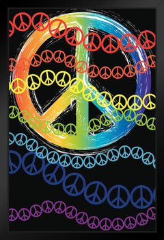 Peace Sign Symbol Colorful Abstract Art Print Stand or Hang Wood Frame Display Poster Print 9x13
