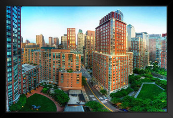 Battery Park City Panorama Lower Manhattan New York City NYC Photo Photograph Art Print Stand or Hang Wood Frame Display Poster Print 13x9