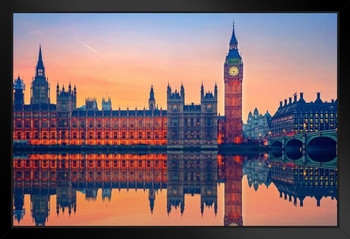 Big Ben Houses of Parliament London Illuminated At Night Photo Photograph Art Print Stand or Hang Wood Frame Display Poster Print 9x13