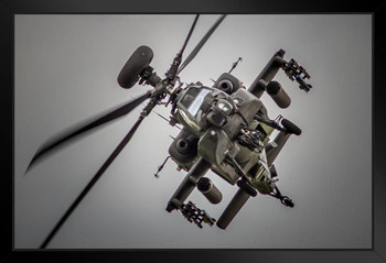 Apache Attack Helicopter Head On Photo Photograph Art Print Stand or Hang Wood Frame Display Poster Print 13x9