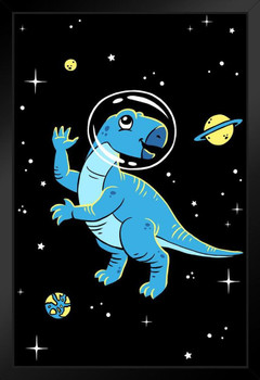 Blue Dinosaur Dinos in Space Dinosaur Decor Dinosaur Pictures For Wall Dinosaur Wall Art Prints for Walls Meteor Volcano Science Poster Art Prints for Walls Stand or Hang Wood Frame Display 9x13
