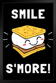 Smile Smore Cute Funny Art Print Stand or Hang Wood Frame Display Poster Print 9x13