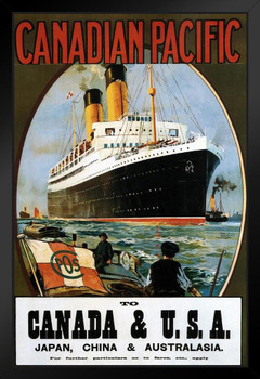 Canadian Pacific Canada USA Japan Australia Cruise Ship Vintage Travel Art Print Stand or Hang Wood Frame Display Poster Print 9x13