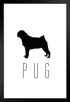 Dogs Pug White Dog Posters For Wall Funny Dog Wall Art Dog Wall Decor Dog Posters For Kids Bedroom Animal Wall Poster Cute Animal Posters Stand or Hang Wood Frame Display 9x13