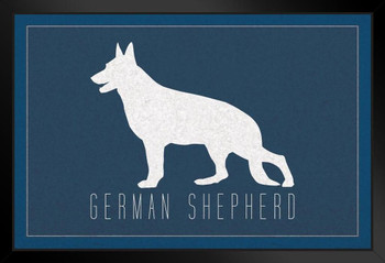 Dogs German Shepherd Blue Dog Posters For Wall Funny Dog Wall Art Dog Wall Decor Dog Posters For Kids Bedroom Animal Wall Poster Cute Animal Posters Stand or Hang Wood Frame Display 9x13