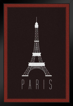 Cities Paris Eiffel Tower Maroon Art Print Stand or Hang Wood Frame Display Poster Print 9x13