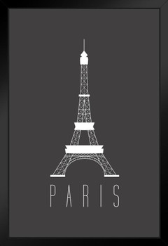 Cities Paris Eiffel Tower Grey Art Print Stand or Hang Wood Frame Display Poster Print 9x13