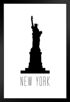 Cities New York City Statue of Liberty White Art Print Stand or Hang Wood Frame Display Poster Print 9x13