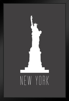 Cities New York City Statue of Liberty Grey Art Print Stand or Hang Wood Frame Display Poster Print 9x13