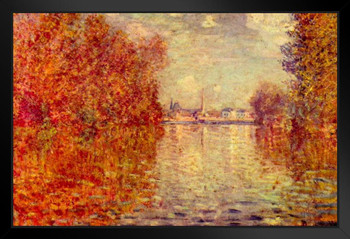 Claude Monet Autumn Effect At Argenteuil Painting Impressionist Art Posters Claude Monet Prints Nature Landscape Painting Claude Monet Canvas Wall Art Decor Stand or Hang Wood Frame Display 9x13