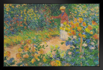 Claude Monet In The Garden Impressionist Art Posters Claude Monet Prints Nature Landscape Painting Claude Monet Canvas Wall Art French Wall Decor Monet Art Stand or Hang Wood Frame Display 9x13