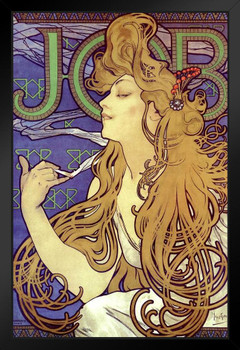 Alphonse Mucha Job Cigarette Paper Alphonse Mucha Art Nouveau Art Prints Mucha Print Art Nouveau Decor Vintage Advertisements Art Poster Ornamental Design Mucha Stand or Hang Wood Frame Display 9x13