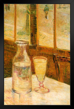 Vincent Van Gogh Absinthe Still Life Poster Absinthe With Carafe On Table 1887 Impressionist Painting Stand or Hang Wood Frame Display 9x13