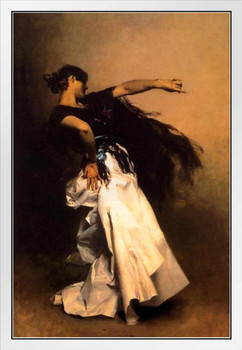 John Singer Sargent Spanish Dancer Realism Sargent Painting Artwork Woman Portrait Wall Decor Oil Painting French Poster Prints Fine Artist Decorative Wall Art White Wood Framed Art Poster 14x20